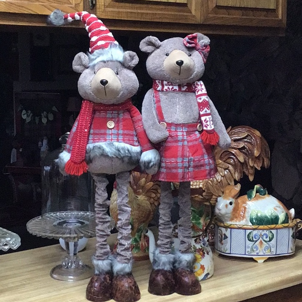 Christmas Bears Stretcher 33”Plush Holiday Farmhouse Decor New 2023❤️